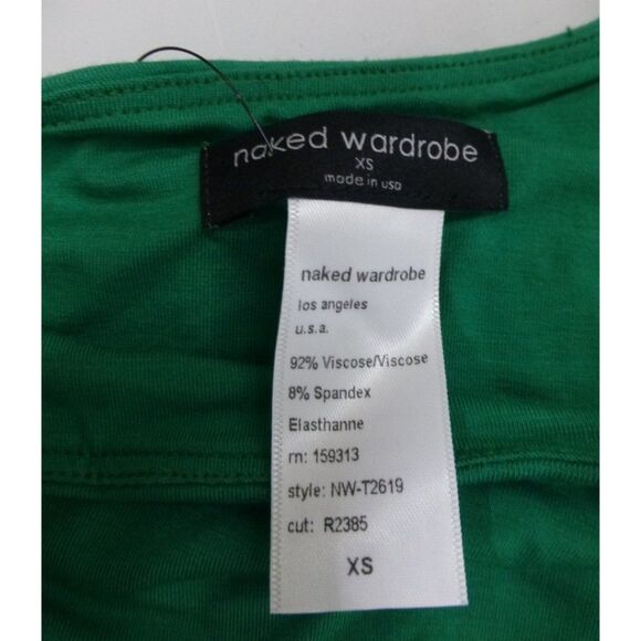 NWT Naked Wardrobe Green One Shoulder Cropped Top - Picture 6 of 11